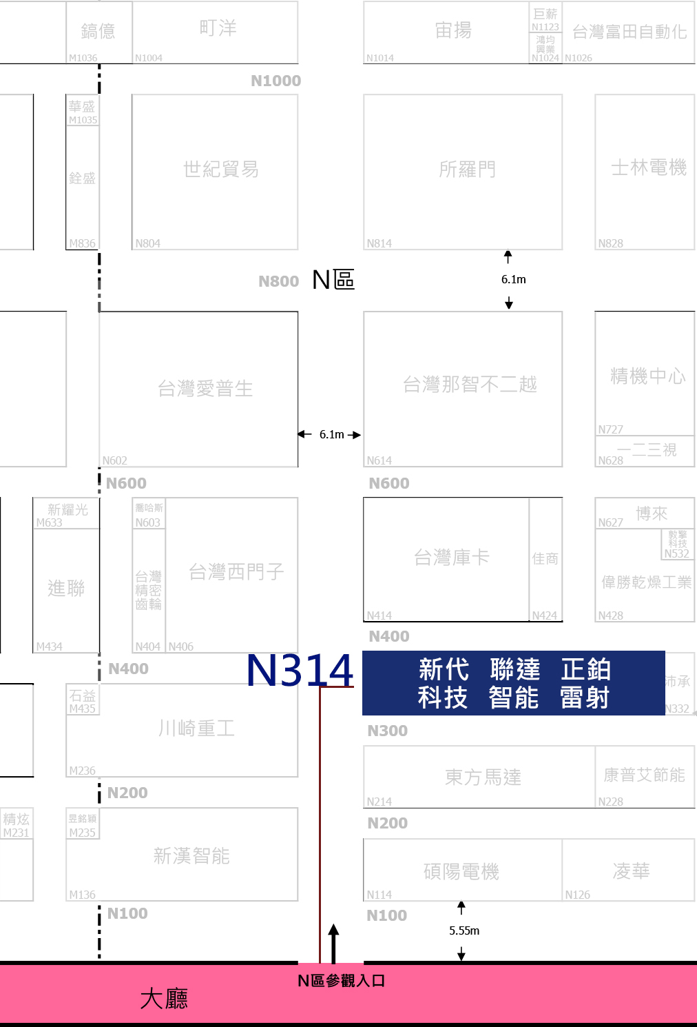 2023台北自動化展攤位位置圖