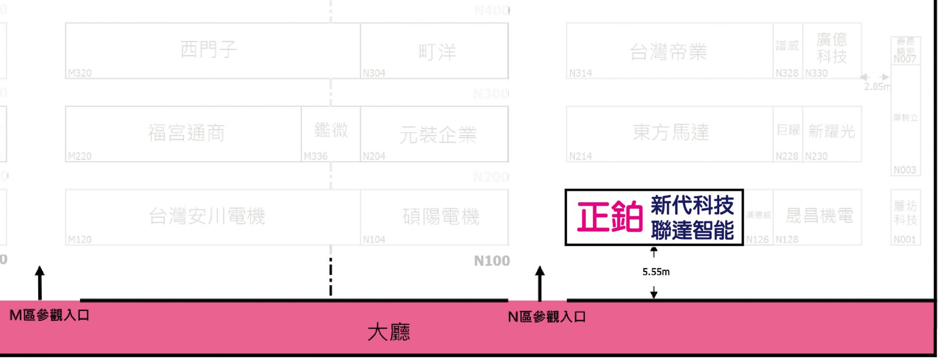 2022台北自動化展攤位平面圖-正鉑